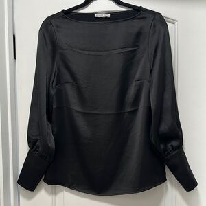 Elegant Black Satin Blouse by Maison D’Amelie